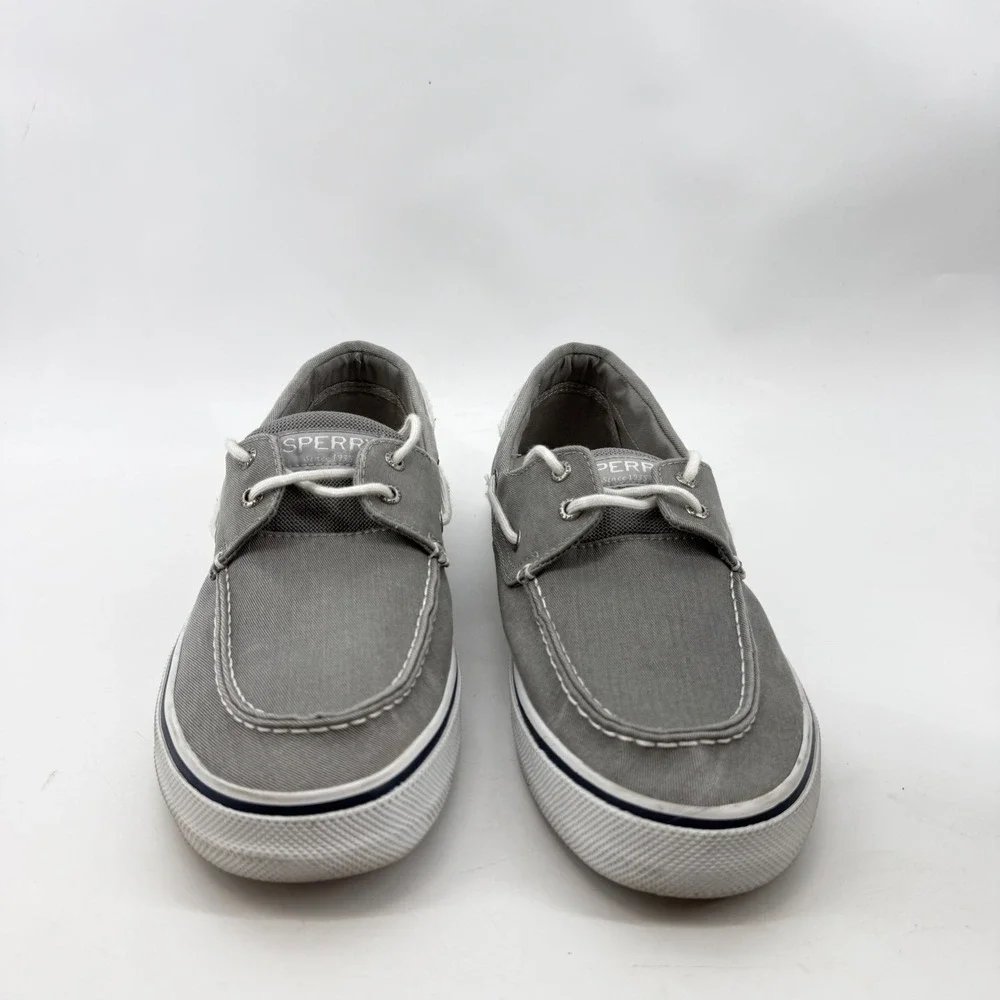 Sperry Bahama II Boat Shoes Mens 11.5 Gray Canvas Nautical Resort Preppy Beach